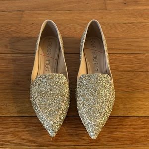Gold glitter flats